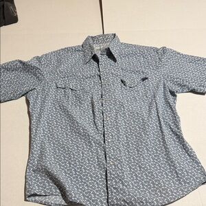 Wrangler Gray Patterned Casual Shirt Pearl Button